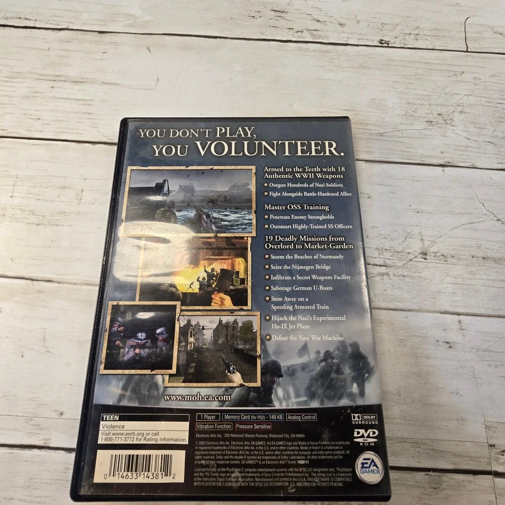 Medal of Honor Frontline Sony PlayStation 2 PS2 Black Label Complete CIB WWII